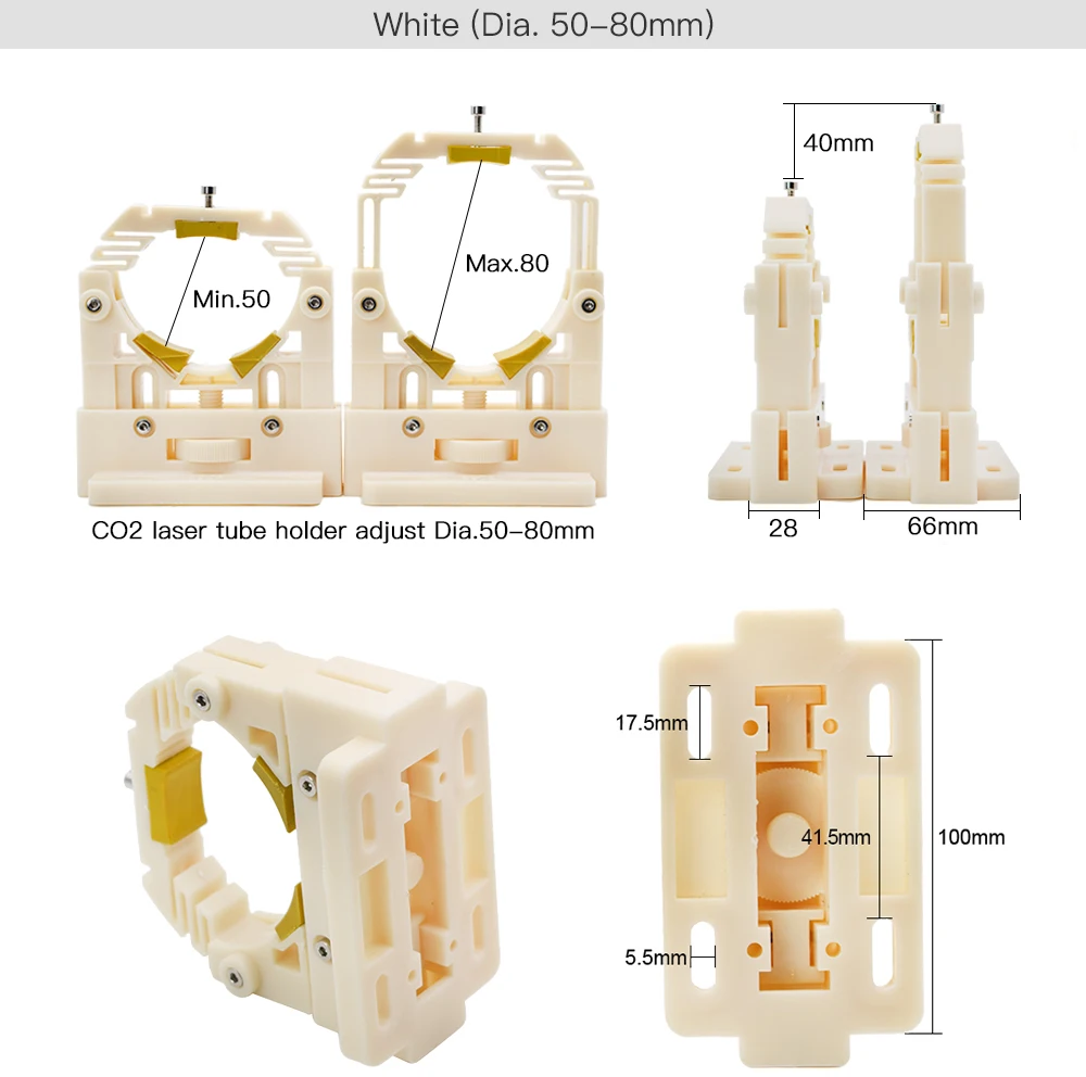 WaveTopSign СО2 держатель лазерной трубки поддержка регулировки ДИА. 50-80 мм крепление гибкая пластиковая поддержка для СО2 лазерная гравировальная машина