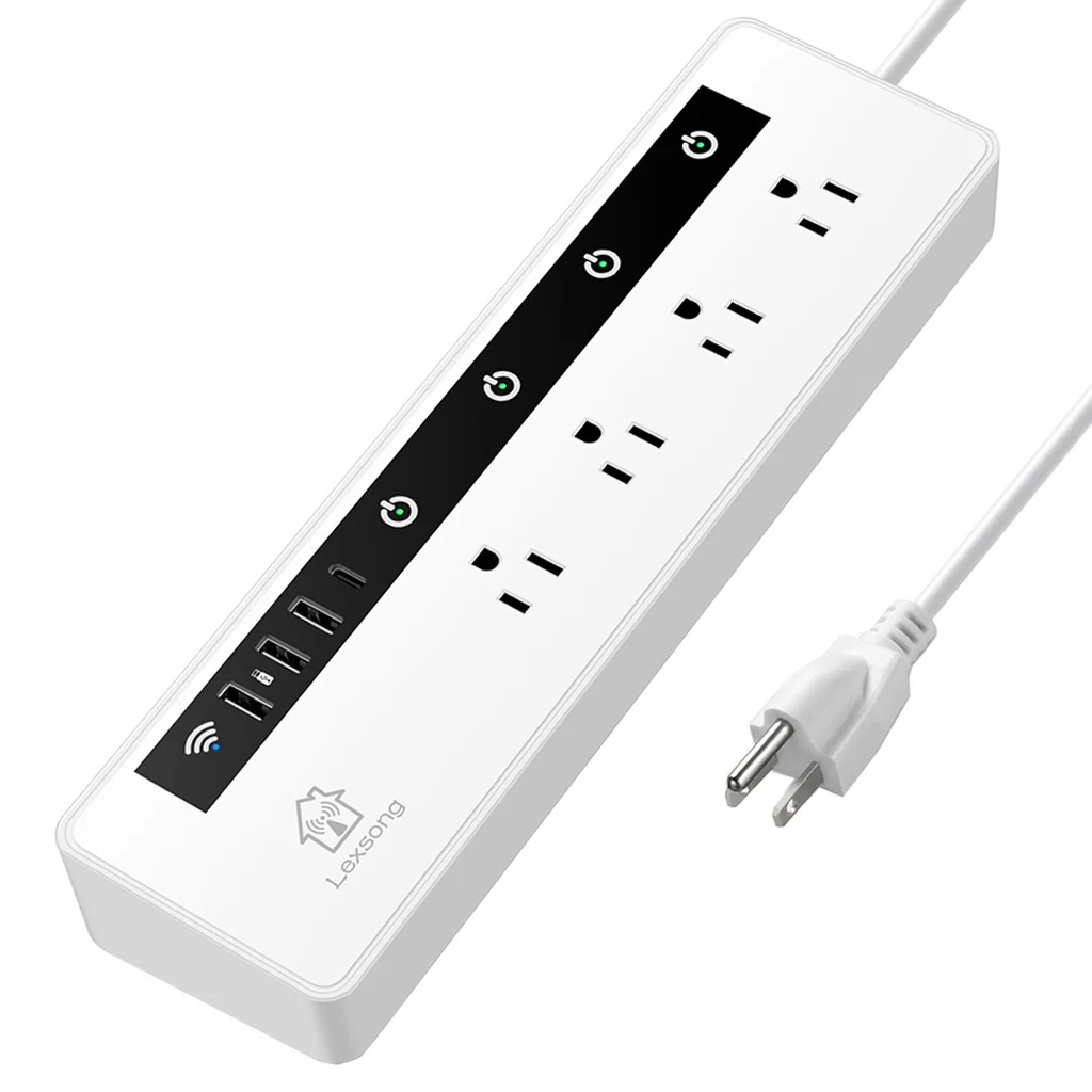 Smart Power Strip WiFi Remote Control 4AC+3USB Port US Plug Charger Accessories