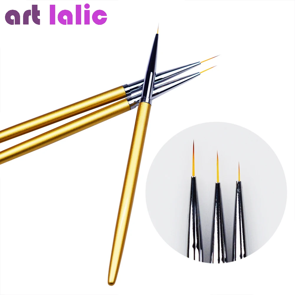 5pcs/Set Nail Art Liner Striping Brushes Metal Pole French Stripe Drawing  Painting Pen Gel Polish Nail Art DIY Manicure Tools - AliExpress