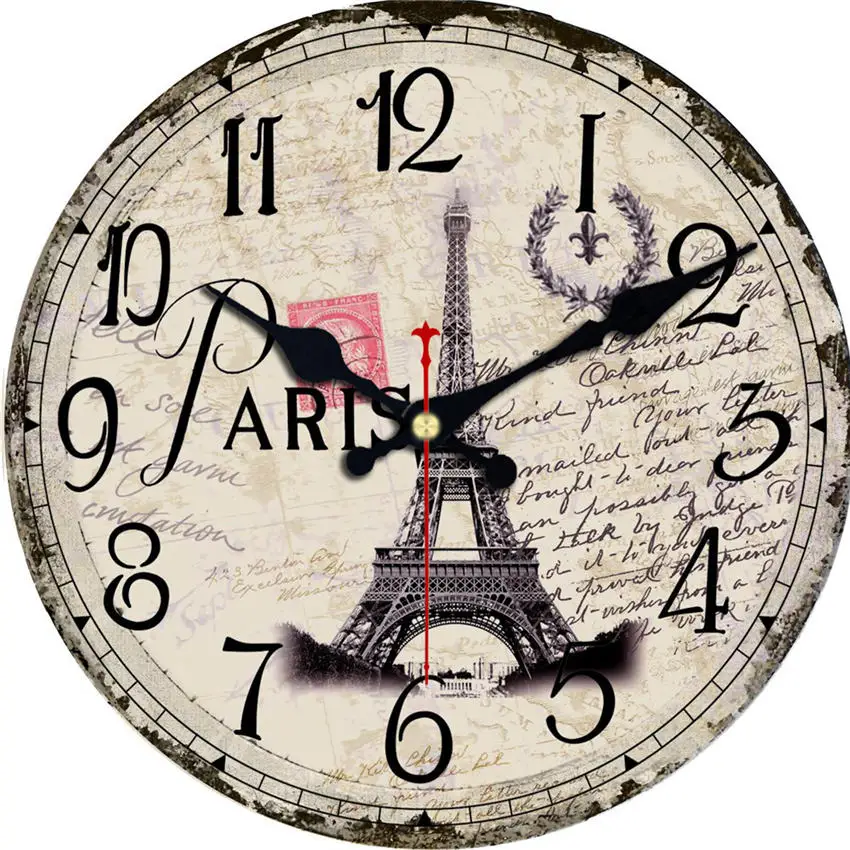 

Shabby Chic,Tower Scenery Wall Clocks,Vintage Wall Clock,Wall Watches Home Decor