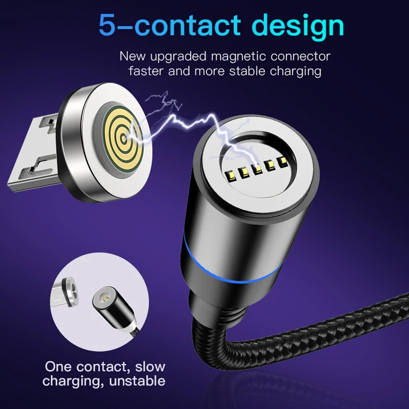 ! ACCEZZ 3A Магнитный usb кабель для быстрой зарядки iPhone 7 XR XS Plus Micro USB type C samsung Xiaomi LG