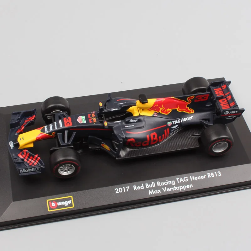 Veículos de Brinquedo em Miniatura Bburago Bull Racing Rb13 n° 3 Daniel 33 Diecasts Racer & Modelo Escala Carros Crianças 1:32 Red 11 Carrinhos de brinquedo e de metal
