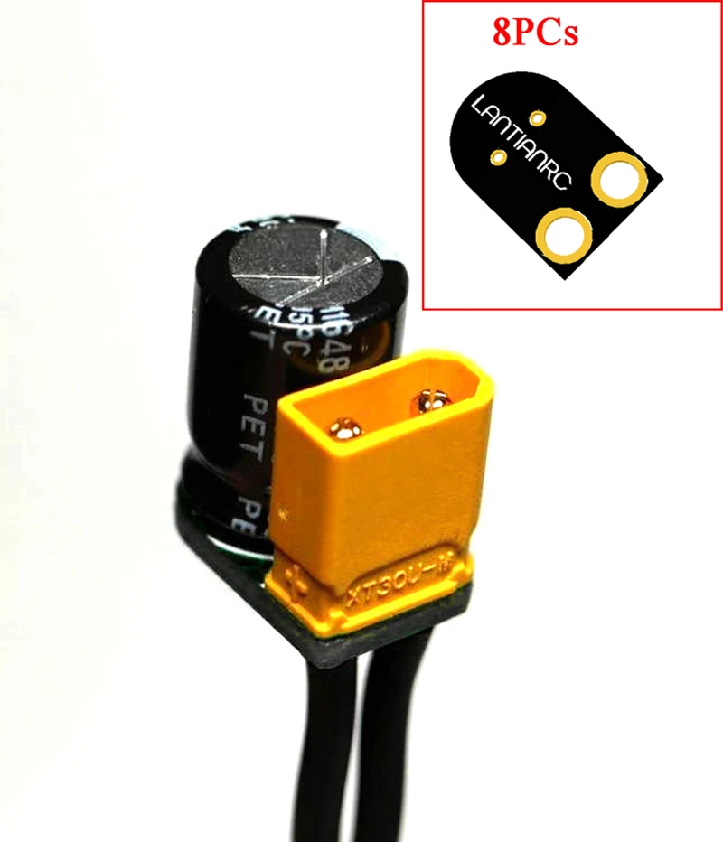 

8PCs XT30 PCB Power Cord Plug Welded Plate Soldering Fixing Board Placa Soldar For 25V 470uf Capacitors Power Filter Indoor FPV