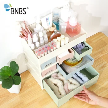 

BNBS 1Pcs Combinable Nail Polish Lipstick Storage Box Makeup Organizer Cosmetic Jewelry Case Drawer Desktop Sundries Container