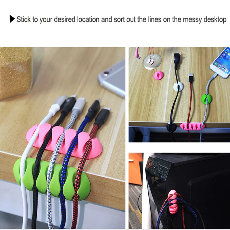 Силиконовые USB устройства для сматывания кабеля гибкие зажимы для управления кабелем Кабельный Держатель Кабельный органайзер для мыши наушники