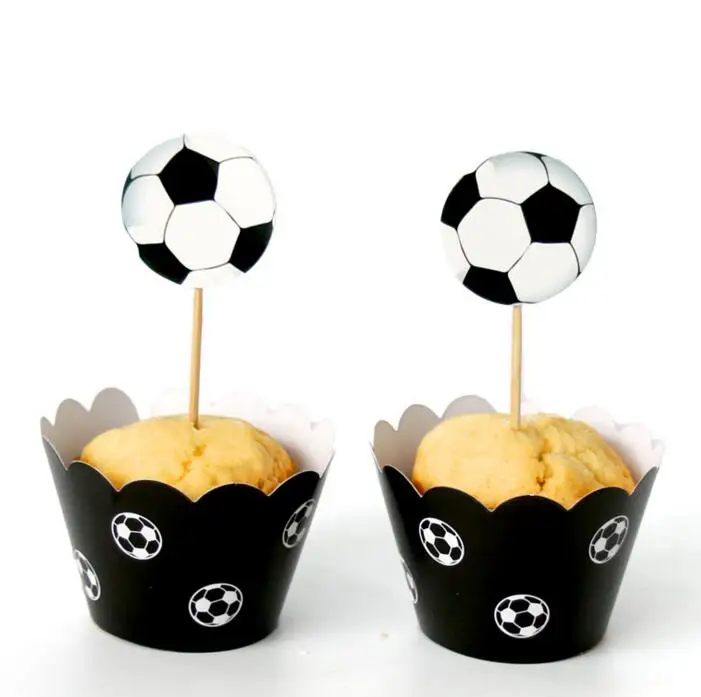 24pcs/lot Football cupcake wrappers kids birthday party supplies