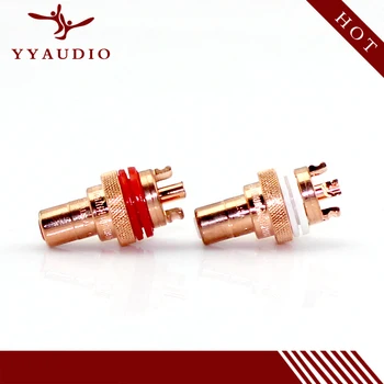 

YYAUDIO DIY Set of 4 Quality Rca Plug red copper plated RCA Plug Socket Connectors YY-816-U for CD Player Free Shipping