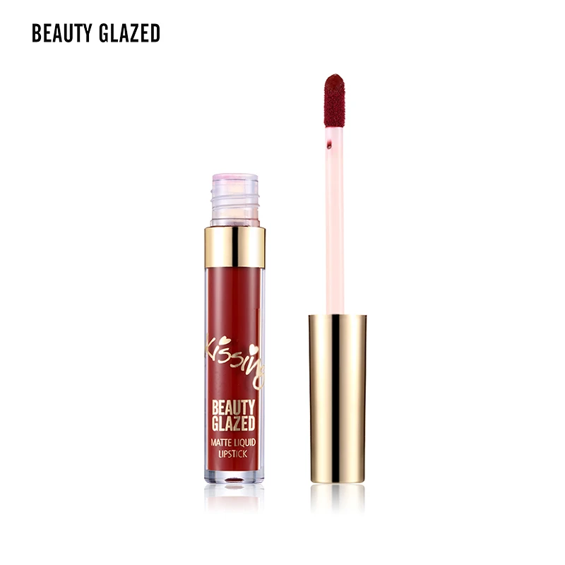 BEAUTY GLAZED Brand Lip Makeup Matte Lip Gloss Easy To Wear Long-lasting Lip Gloss Waterproof Lip Cometics 6 Colors In 1 Set