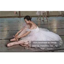 Handmade High Quality Dancer to Adjust the Shoes Oil Painting Wall Decor Imitation Ballet Paintings Edgar Degas Works Painting nathalia brodskaya edgar degas
