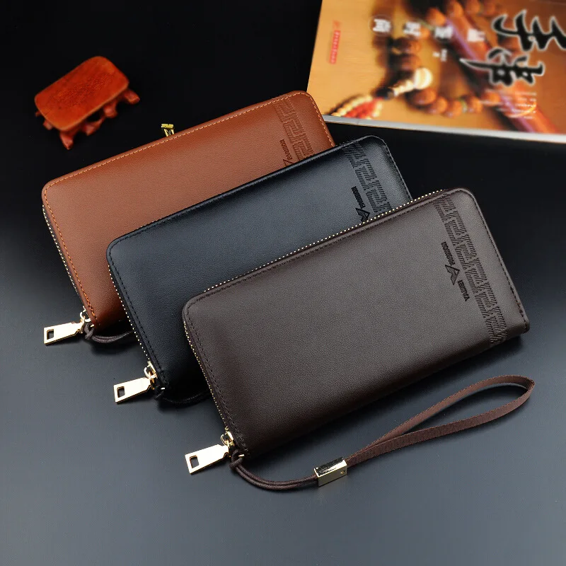 

Jaybag 2019 Wristband Sewing Thread Portfel Leather Skin Texture Multi-function Photo Card Holder Slim Wallet For Men Carteira