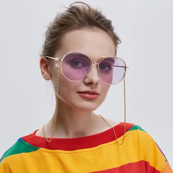 

Fashion Gold Silver Alloy Beads Chain Eyeglasses Chains Reading Glasses Sunglasses Strap Cord Holder Neck Headband Accessories