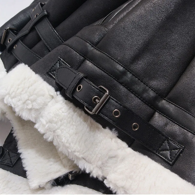 suede leather faux lamb leather lining black 02