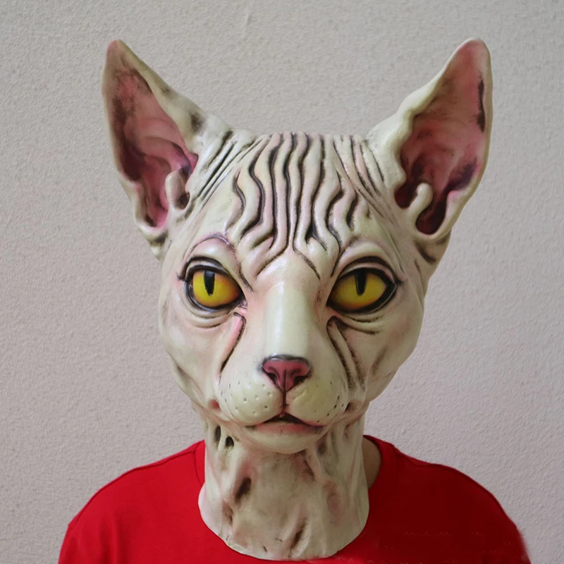 Eraspooky Реалистичная латексная маска Сфинкса ужас костюм на Хэллоуин для взрослых страшный кот карнавальные вечерние Принадлежности для бара