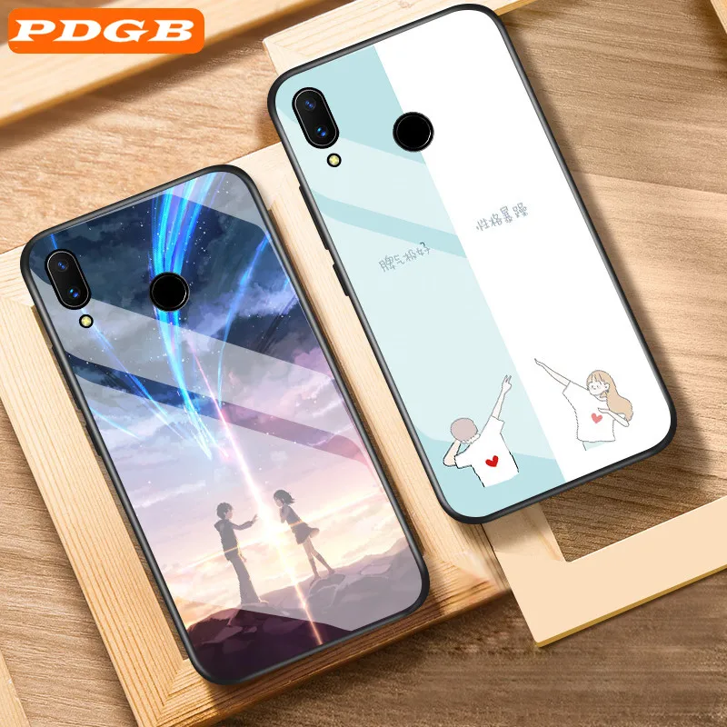 

PDGB Tempered Glass Case for Huawei Honor 8X 8C 10 Lite Play Mate 10 20 Nova 3 3i 3e 4 Y7 Prime 2018 Y9 2019 Rugged Cover Shell