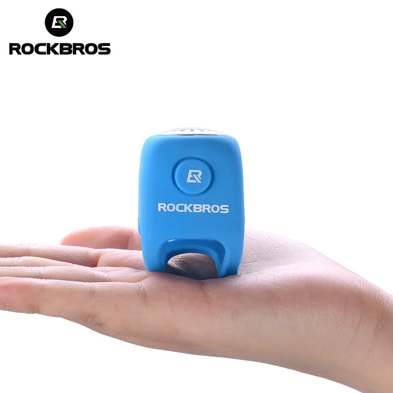 

ROCKBROS Bike Electric Cycling Bells 110 DB Horn Rainproof MTB Bicycle Handlebar Bell Silica Gel Shell Ring Bell