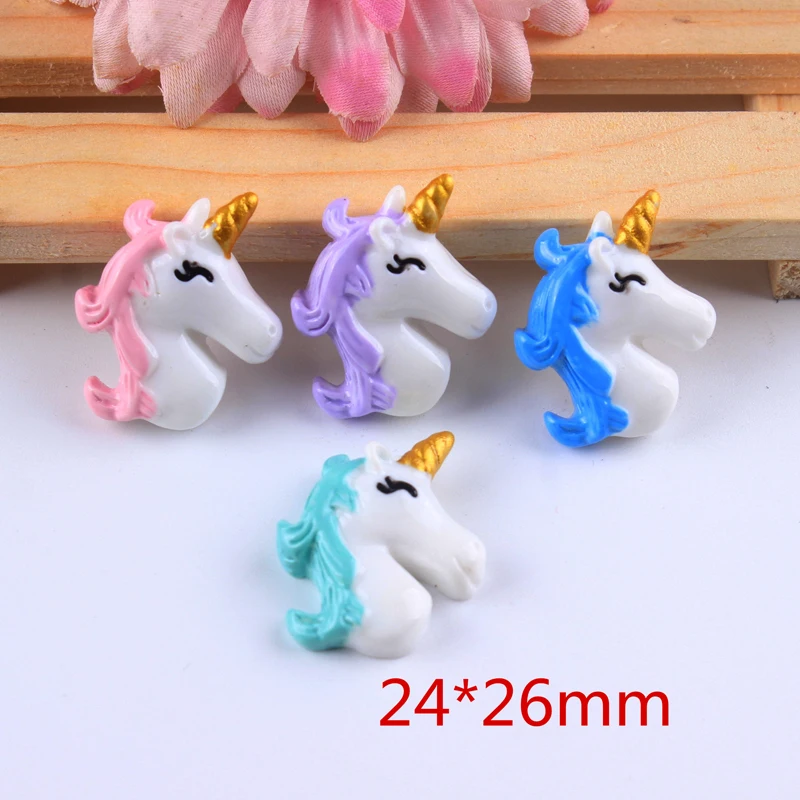 

50pcs/Lot 24x26mm Cartoon Resin Flatback Cabochons Horse Flat Back DIY for Hair Bow Center Cell Phone Embellishment Decor Crafts