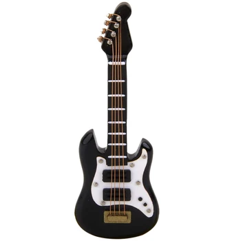 

FBIL-1/12 Dollhouse Miniature Musical Instrument Black E Guitar