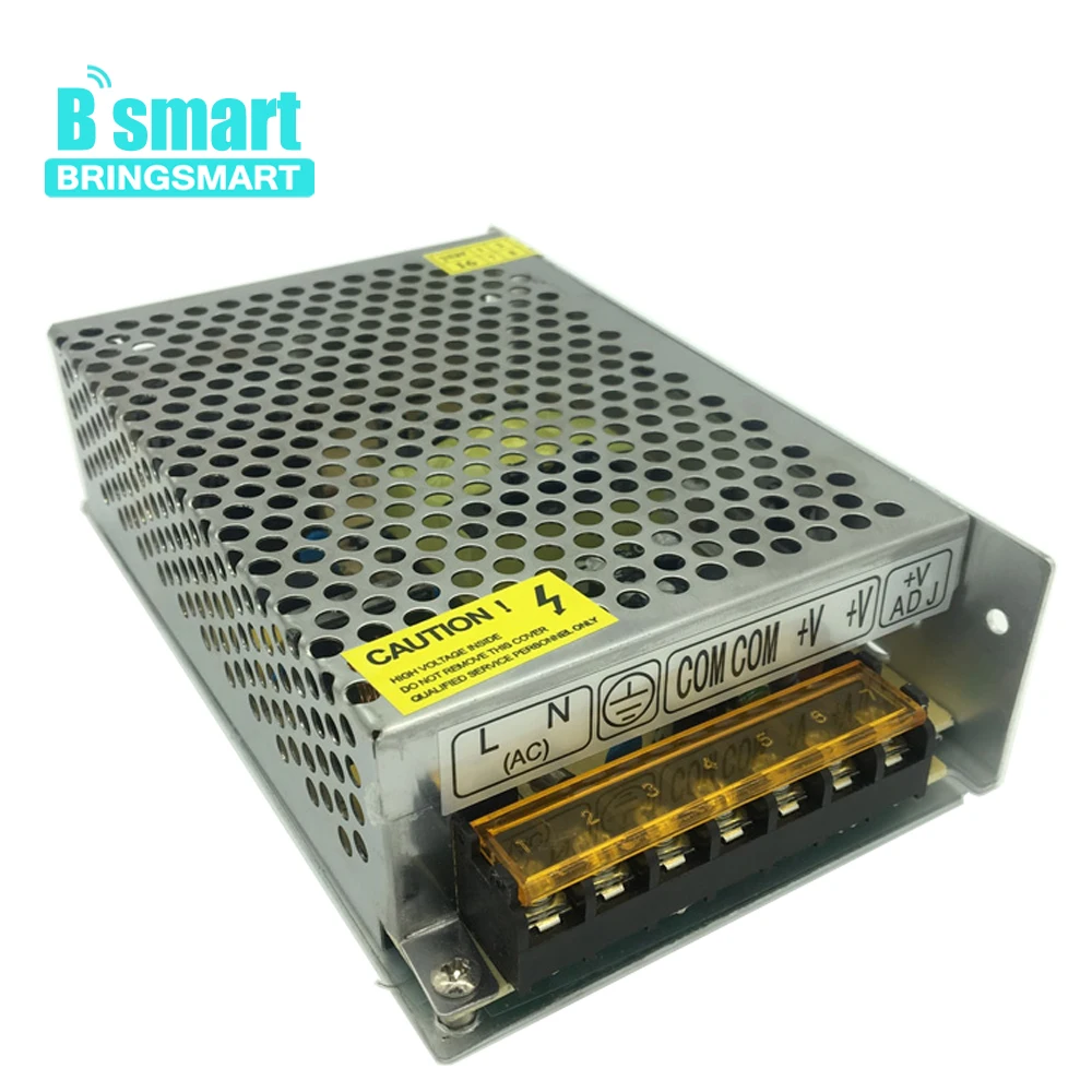 Bringsmart 12V 10A DC источник питания 220V AC в DC 12V трансформатор адаптер питания 10A 2 провода выход