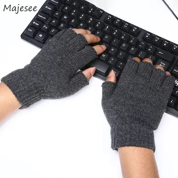 

Gloves Men Winter Soft Warm Knitting Fingerless Leisure Trendy Outdoor Glove Students Warm Comfortable Mittens Mens Handschoenen
