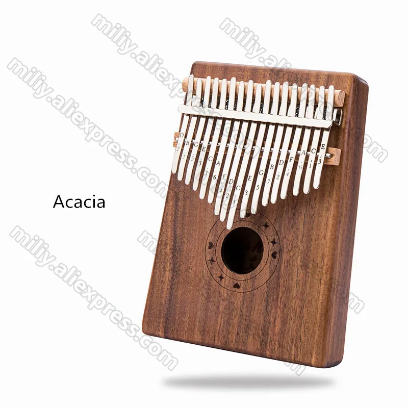 Paino 17 ключ калимба Mbira Calimba Африканский сплошной красного дерева большого пальца пианино палец с сумкой клавиатуры Marimba дерево музыкальный инструмент - Цвет: Acacia