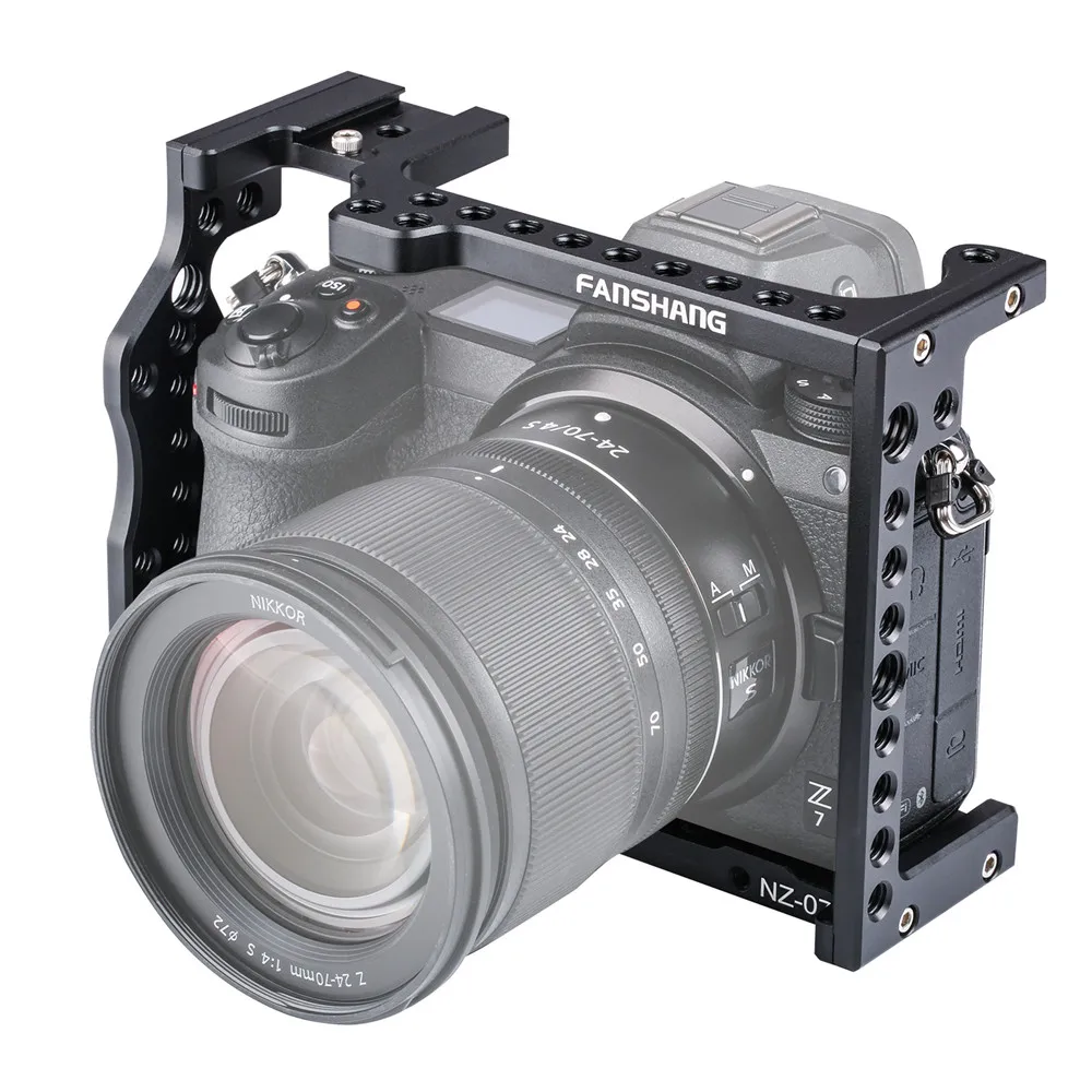 Trend  Aluminum Camera Cage Video Film Movie Making Rig Stabilizer for Nikon Z7 Z6 w/ Cold Shoe Mount for  