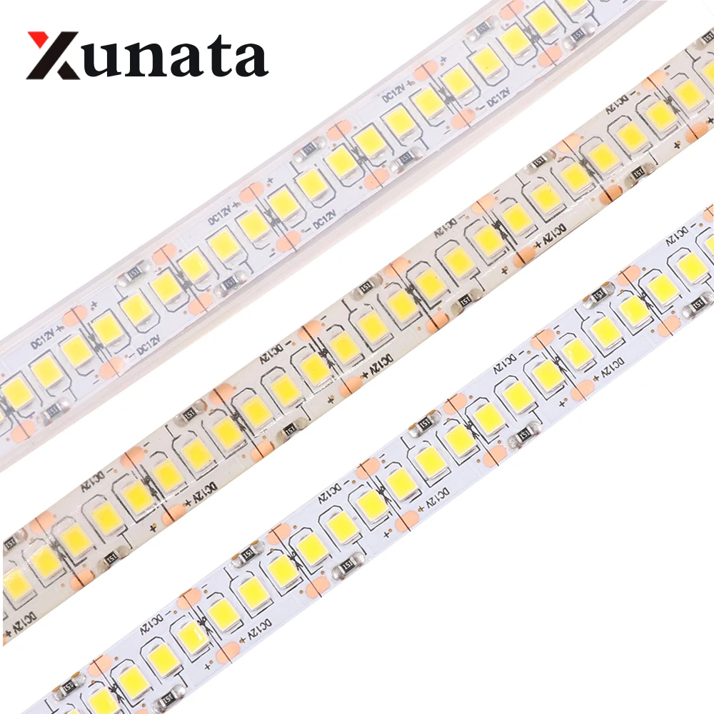 Светодиодные ленты свет Клейкие 2835 3528 SMD 240 светодиодов/M DC12V Водонепроницаемый ip67