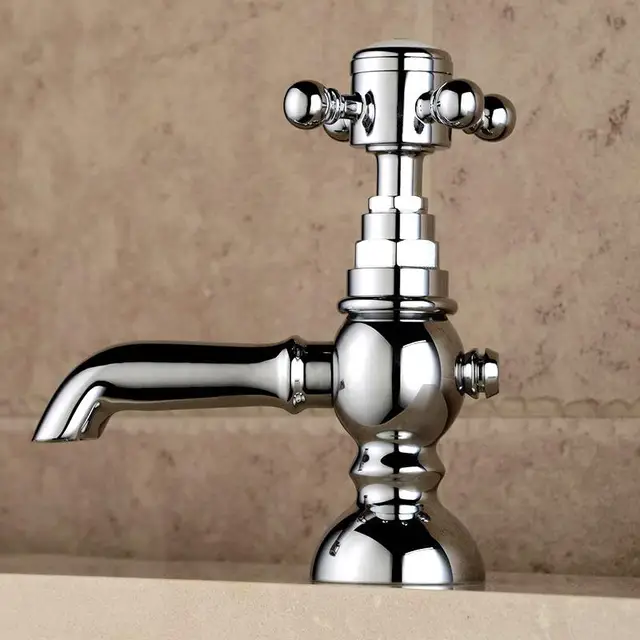 European Antique Kitchen Faucets Brass Chrome Polished Silver Bathroom
