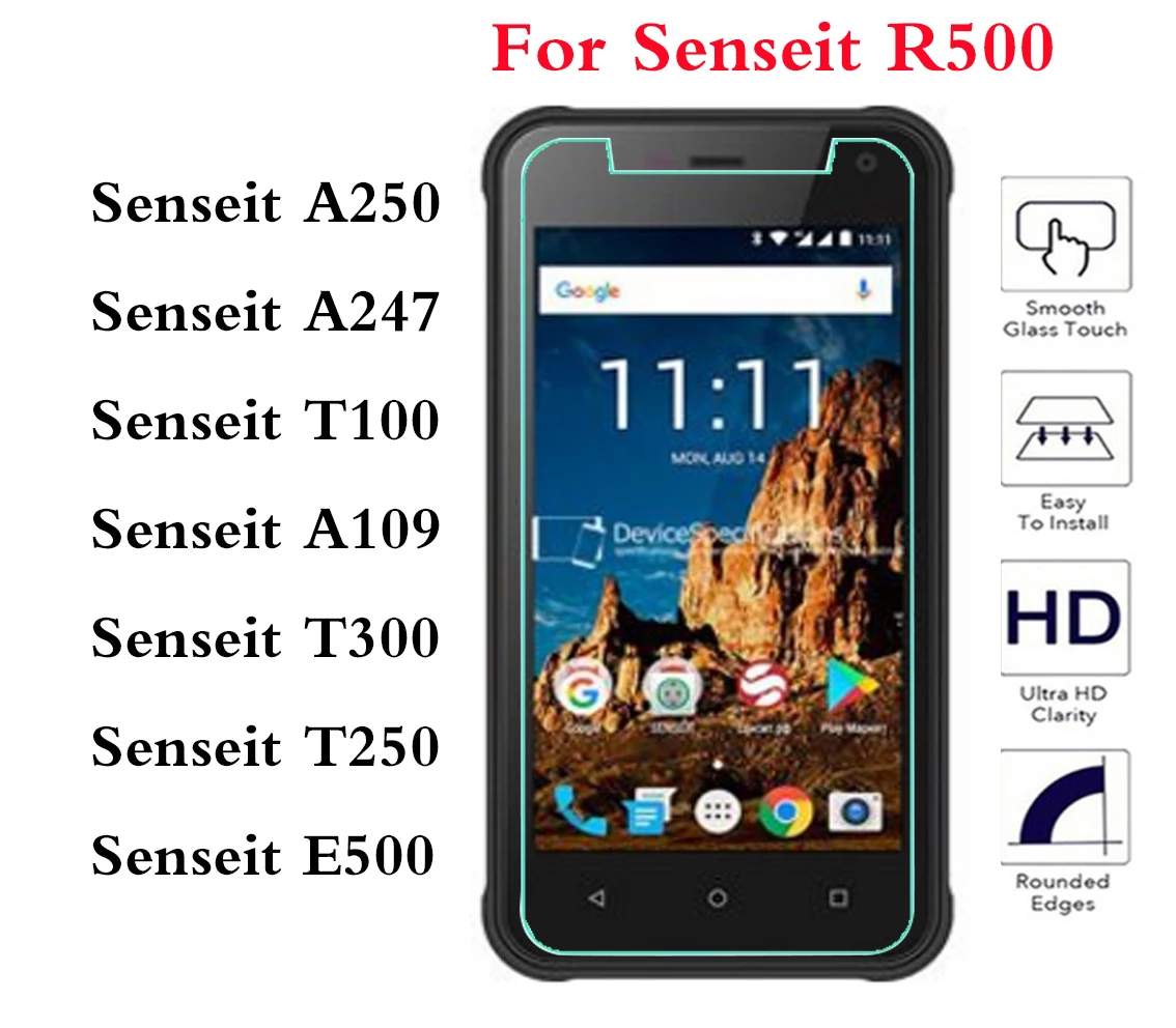 

9H 2.5D Tempered Glass For Senseit A250 A247 T100 T250 T300 A109 E500 R500 Tempered Glass Screen Protective Film