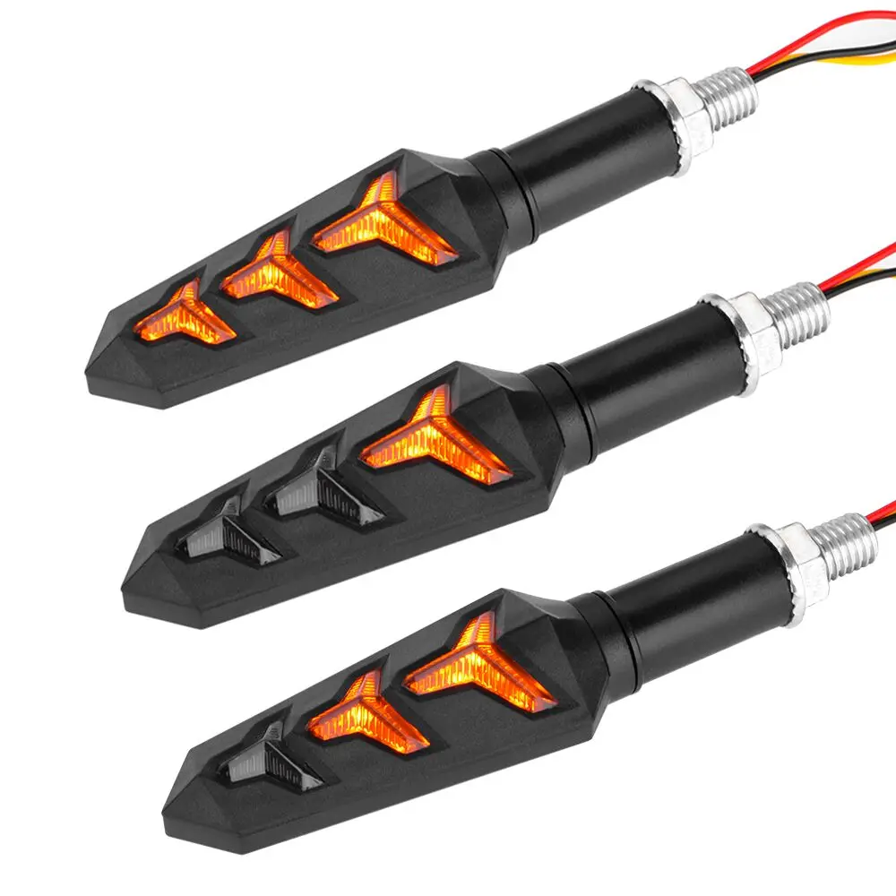 

BJMOTO 10mm Motorcycle Sequential Flowing Water LED Turn Signal Light Arrow Flashing Lights Blinker Indicators Lamp For Honda
