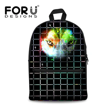 

FORUDESIGNS Cool Wolf Printing School Bags for Boys Girls,3d Animal Kids Book Bag to School,Children Canvas Schoolbag mochila