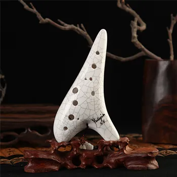 

12 Holes Ceramic Ocarina Flute Alto C Smoked Burn Hand Painted Musical Instrument for Beginner Ocarina