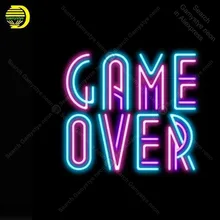 Неоновая вывеска для игры над украшением Windower Gameroom дисплей пивной бар стеклянные трубы двойные трубы неоновый светильник бизнес рекламные лампы