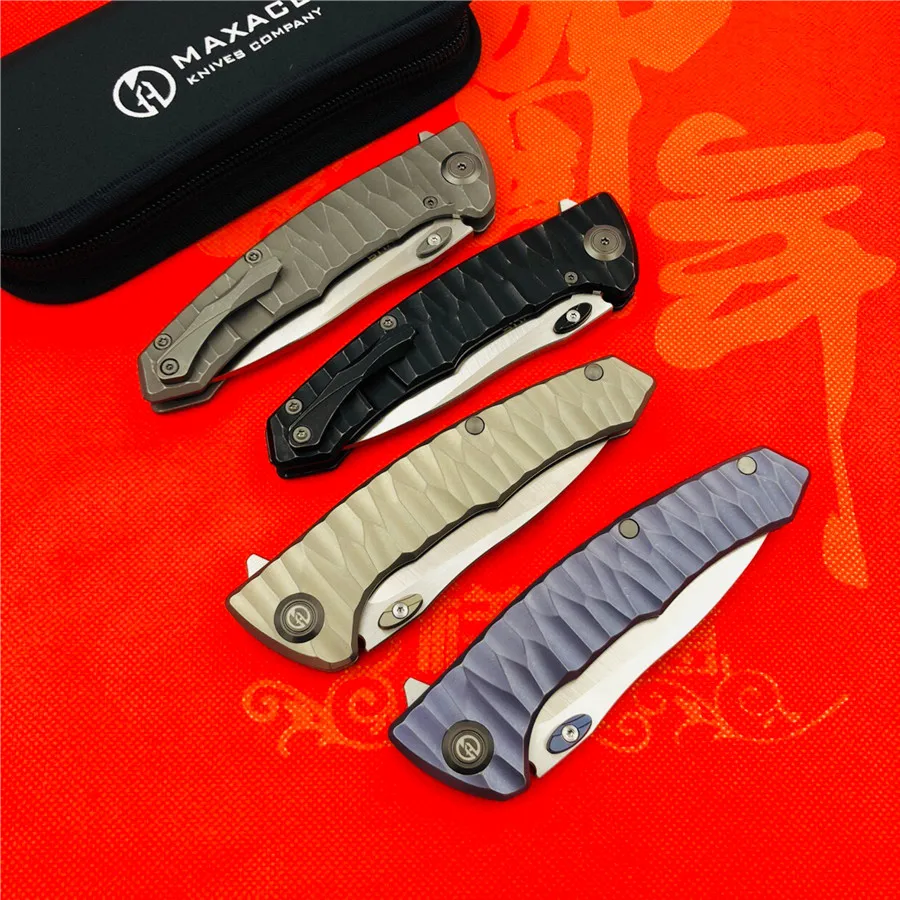 MAXACE Ворон Флиппер складной нож M390 лезвие TC4 титановая ручка Открытый лагерь Охота