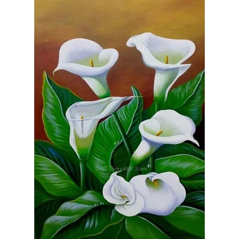 

5d diy diamond Painting Giant White Arum Lily Picture mosaic diamond embroidery Cross Stitch full Drill home Decoration Gifts