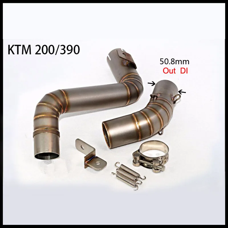 

51mm Motorcycle Modified Exhaust Middle Pipe Case For KTM DUKE200 DUKE390 2012-2014