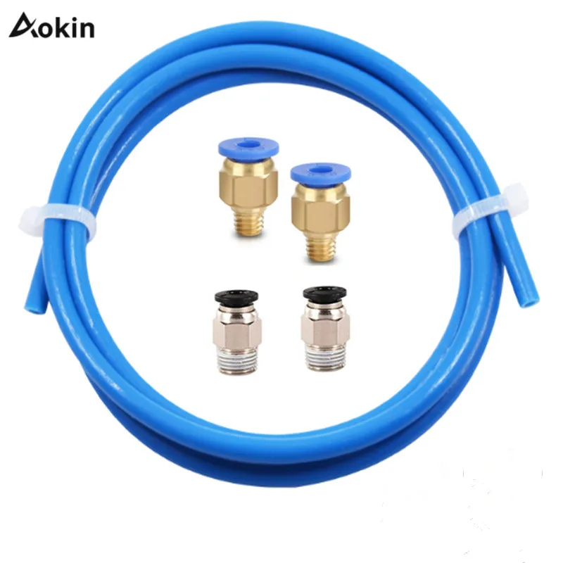 1.5m PTFE Teflon Tube 1.75mm Filament With PC4-M6 PC4-M10 Pneumatic Connector
