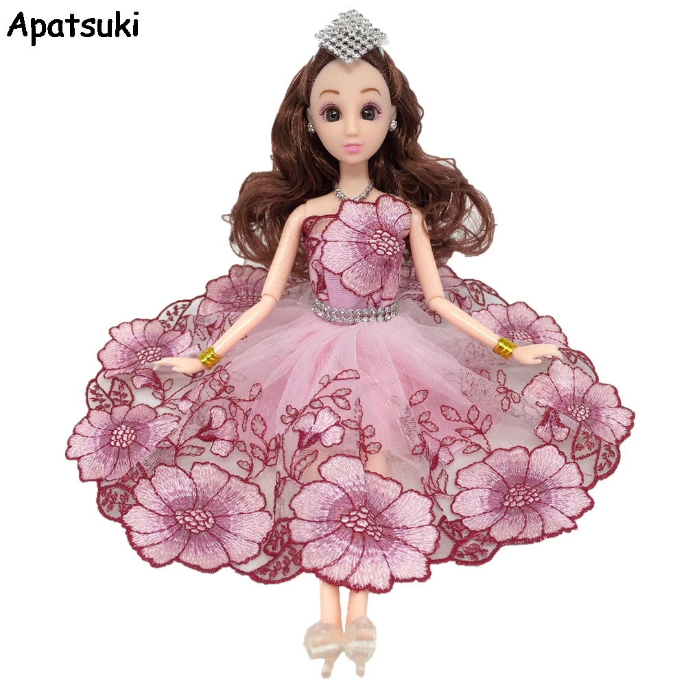 

Flower Dancing Costume One-piece Sexy Doll Dress For Barbie Doll Lace Party Dresses 1/6 Fashion Clothes For 1/6 BJD Dolls