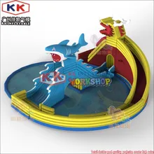 Dragon and shark Inflatable water park slide for sale, Adult inflatable water park pool equipment Dragon and shark Inflatable water park slide for sale, Adult inflatable water park pool equipment