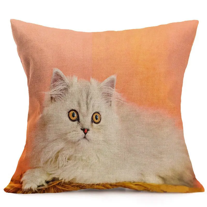Cute Cat Pillow Case Animal Black Cat Cushion Cover Pet Pillow Covers for Home Car Decorations Pillowcase