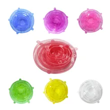 6 шт. пищевые обертывания многоразовая силиконовая пищевая свежая Мягкая силиконовая крышка сохранение свежести герметичные крышки для фруктов, чашки, чаши, тарелки