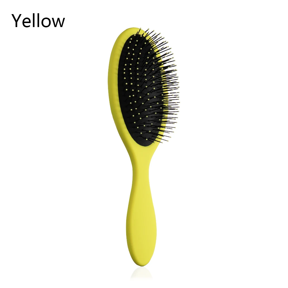 1Pcs Pro Salon Detangling Hair Brush Kids Women men Hair Brush Tangle Wet& Dry Bristles handle Hair Tangle Detangling Comb - Цвет: Цвет: желтый