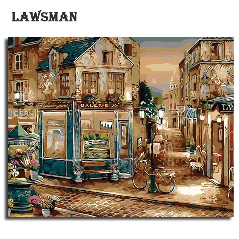 LAWSMAN framelsee diy картина маслом по номеру расписанную холст для живописи Главная