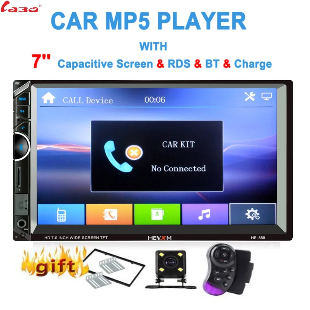 Автомагнитола LaBo 2 Din сенсорный экран 7 дюймов Поддержка IOS/Android Bluetooth TF