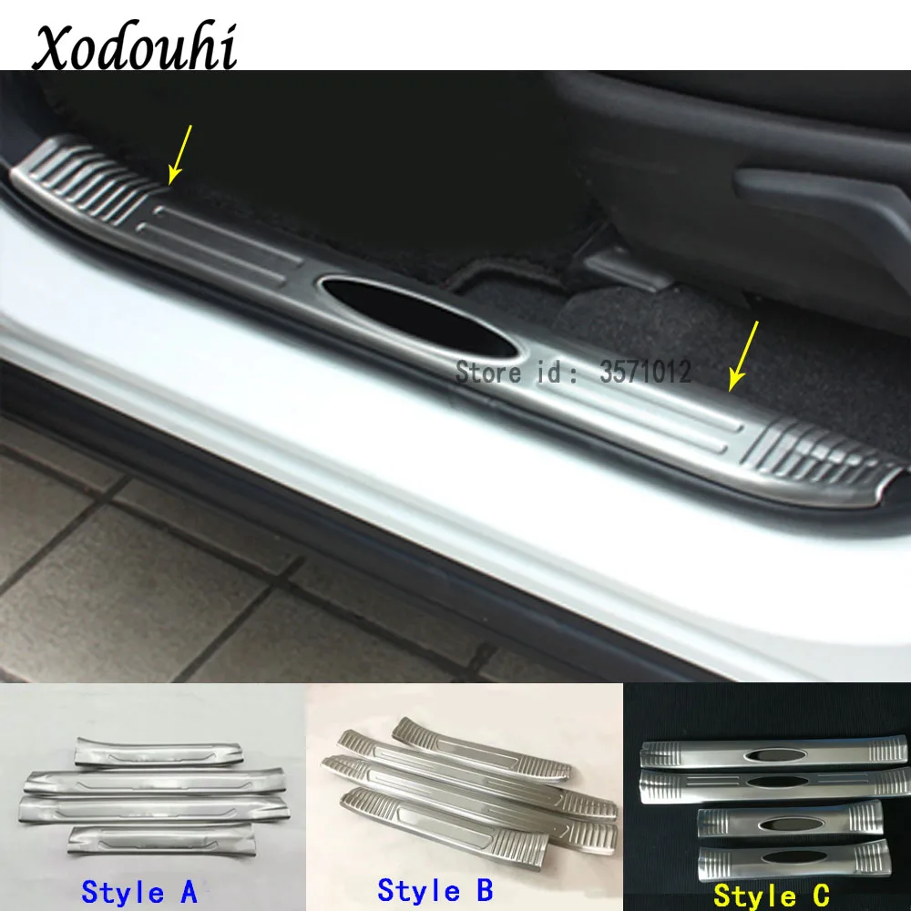 

For Toyota RAV4 2016 2017 2018 car styling cover Stainless Steel pedal Door sill scuff plate Cover inner Built threshold 4pcs