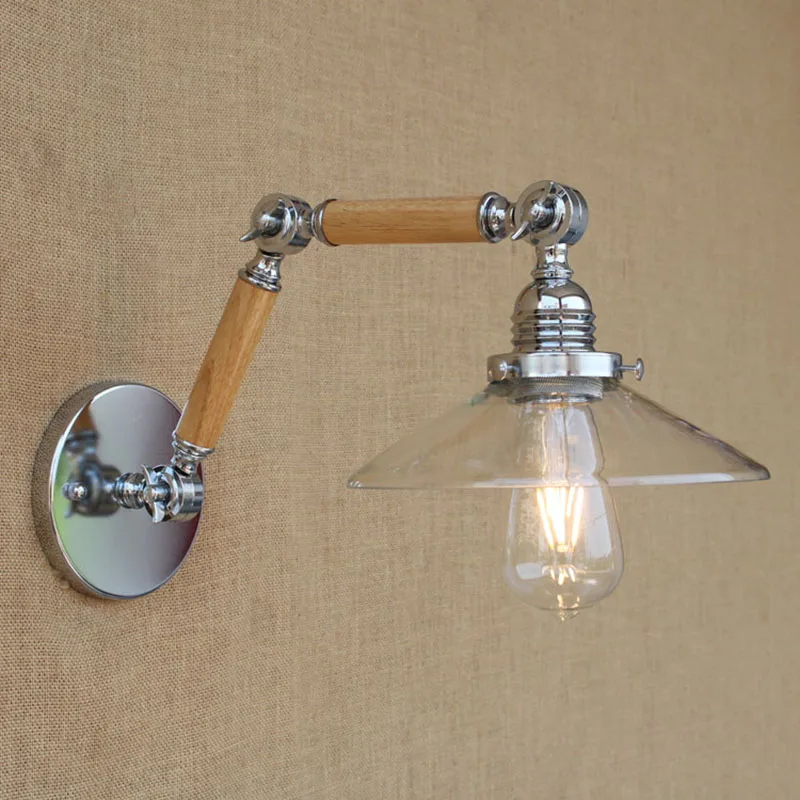 

Retro Loft Wooden Art Wall Lamp Bedside Light Sconce Fixture for Indoor Bedroom Porch Hallway Corridor Cafe Hotel Decor Lighting