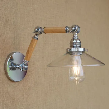 

Retro Loft Wooden Art Wall Lamp Bedside Light Sconce Fixture for Indoor Bedroom Porch Hallway Corridor Cafe Hotel Decor Lighting