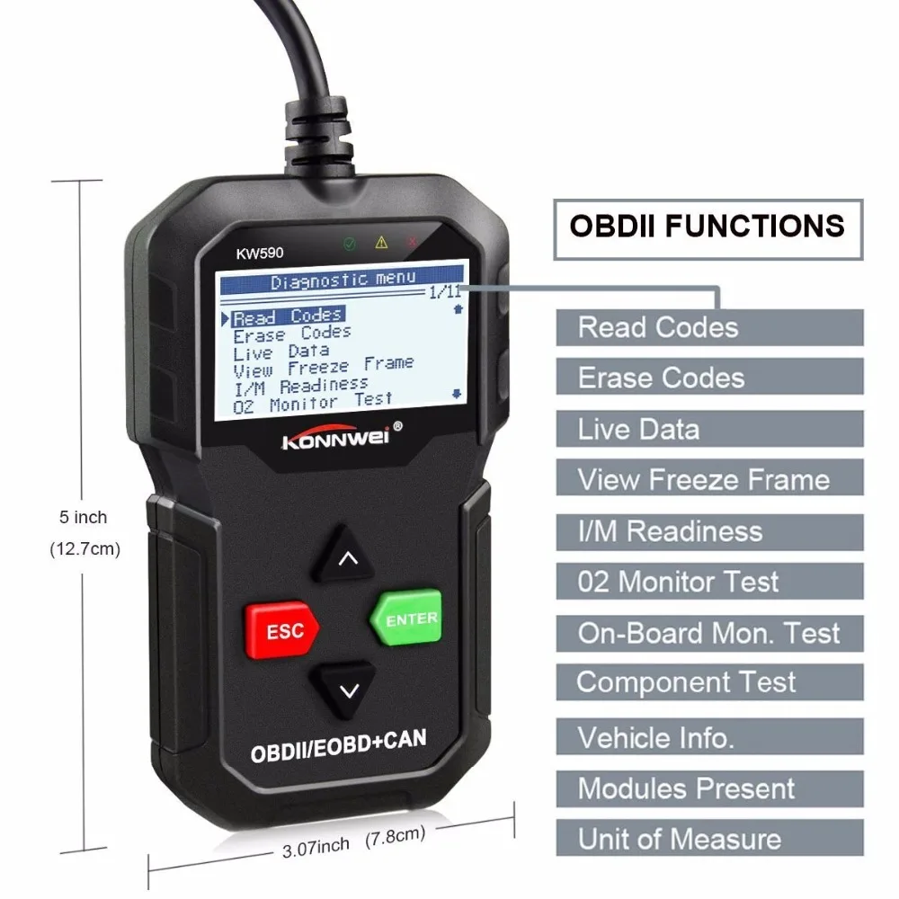 2018 OBD2 диагностики OP COM Автосканер диагностический инструмент для автомобилей KONNWEI KW590 Автомобильный сканер неисправности считыватель