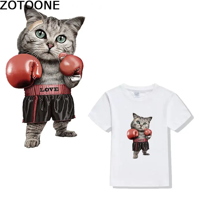 ZOTOONE iron on patch Cat punch cartoon heat transfer grade A offset clothes paste ironing stickers thermal press d | Дом и сад