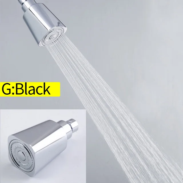 Bathroom Solid Brass High Pressure Small Matte Black Rain Shower Head Wall Mounted ABS Chrome Adjustable Bath Top Spray Shower G