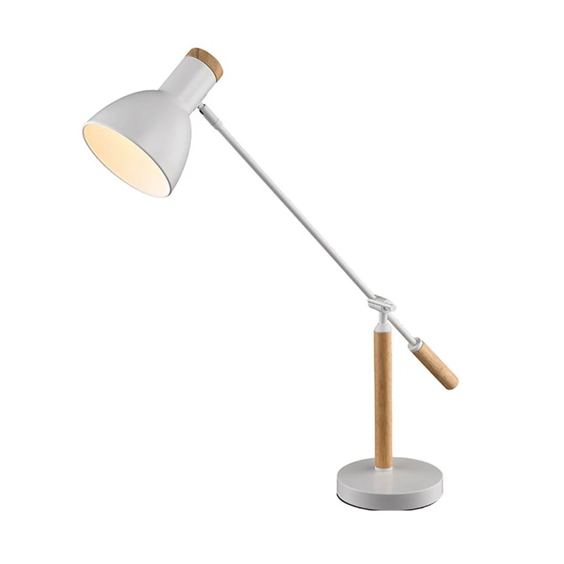 

Nordic LED table Lamp Minimalism table light Switch Modern black white red color wood Living Room Bedroom Office Reading lamp